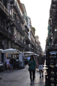 street vendors and sidewalk cafes
