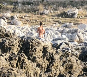 Clothing optional beach at Capo Gallo Nature Reserve