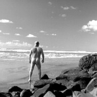 male model on beach