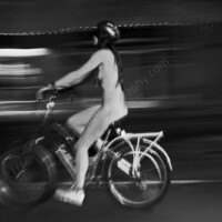 naked bicyclist