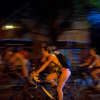 nude woman on bike